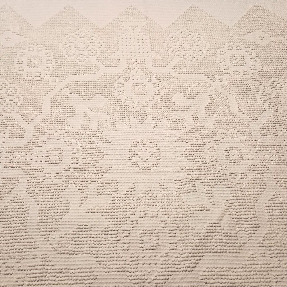 Chenille white twin bedspread vintage